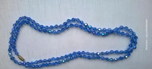 Винтажные бусы чешское стекло синие, очень красивые. Минск