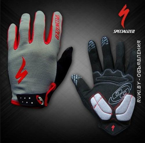 Велоперчатки Specialized длинные пальцы серые, красные, черные. Минск