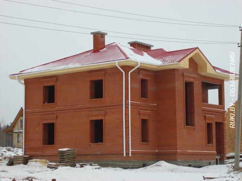 Стоительство домов из кирпича без отделки и под ключ. Минск